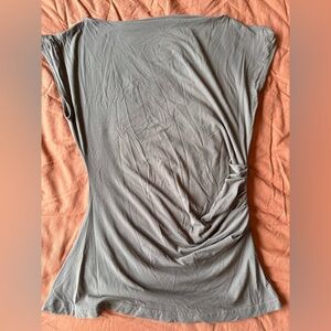 OGL Boatneck Flutter Sleeve Side Tucked Long Tee